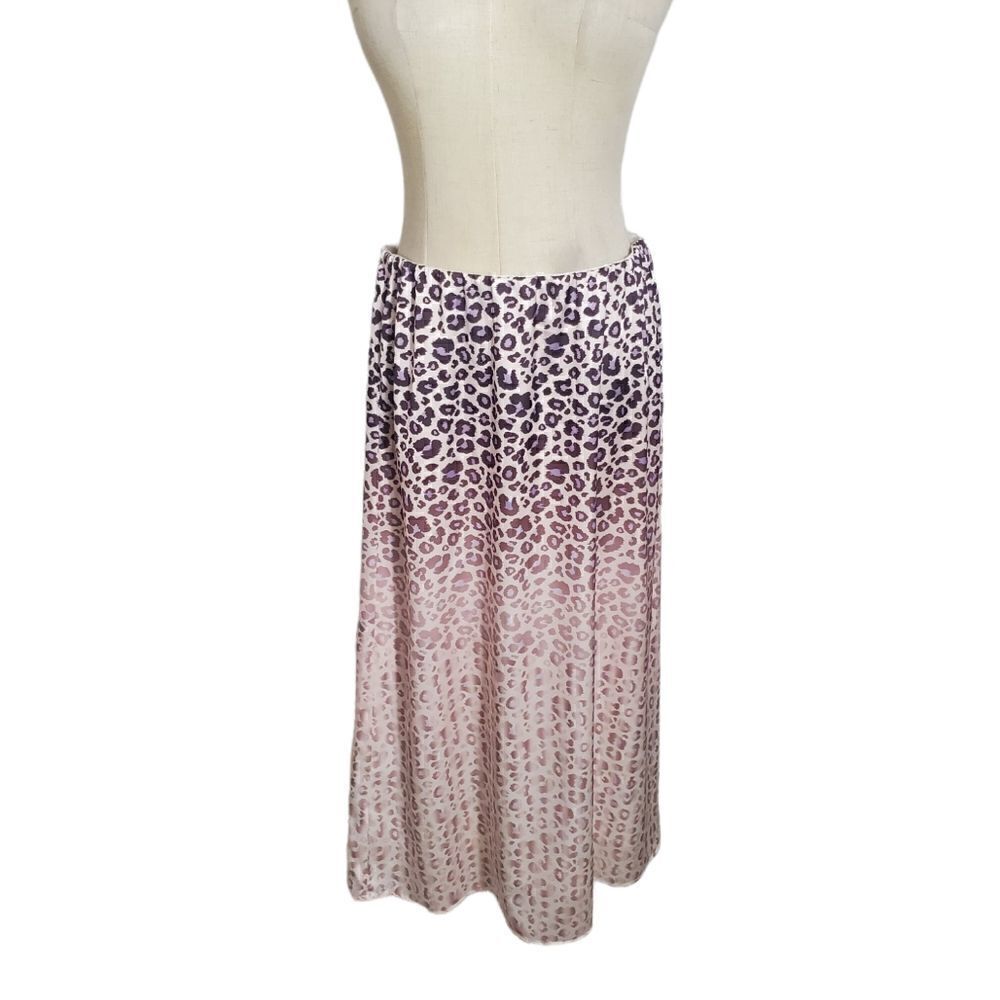 WD NY Purple Cheetah Print Ombre Midi Skirt